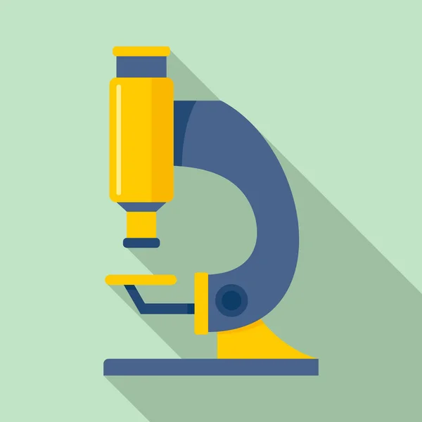Icono de microscopio de laboratorio, estilo plano — Vector de stock