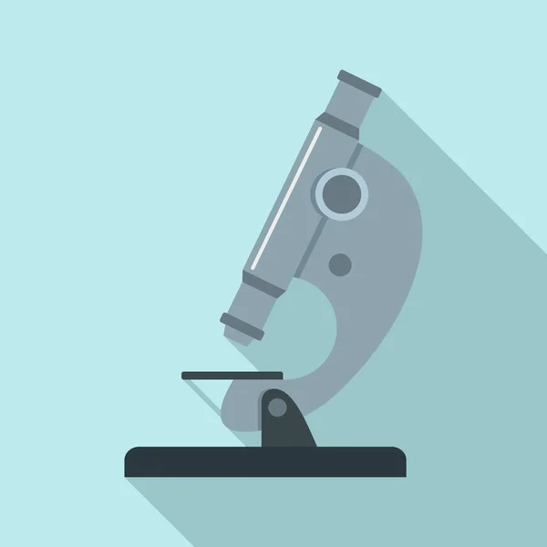 Icono del microscopio de biología, estilo plano — Vector de stock