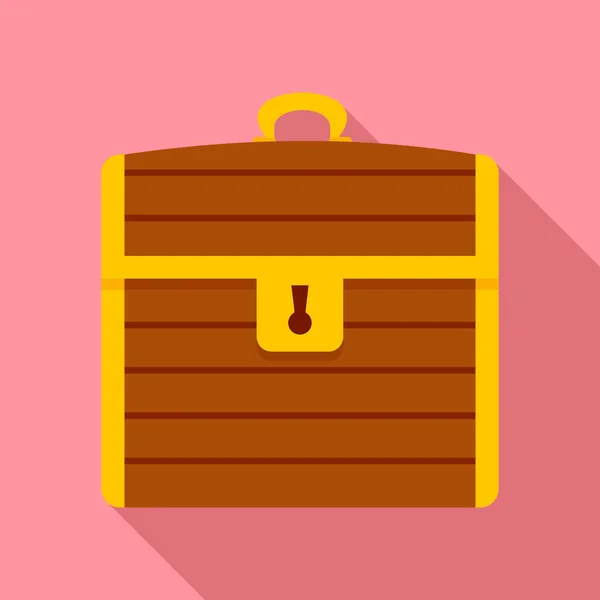 Treasure chest icon, flat style — Stock Vector