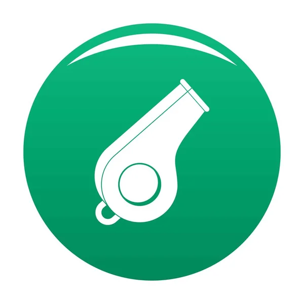 Silbato icono vector verde — Vector de stock