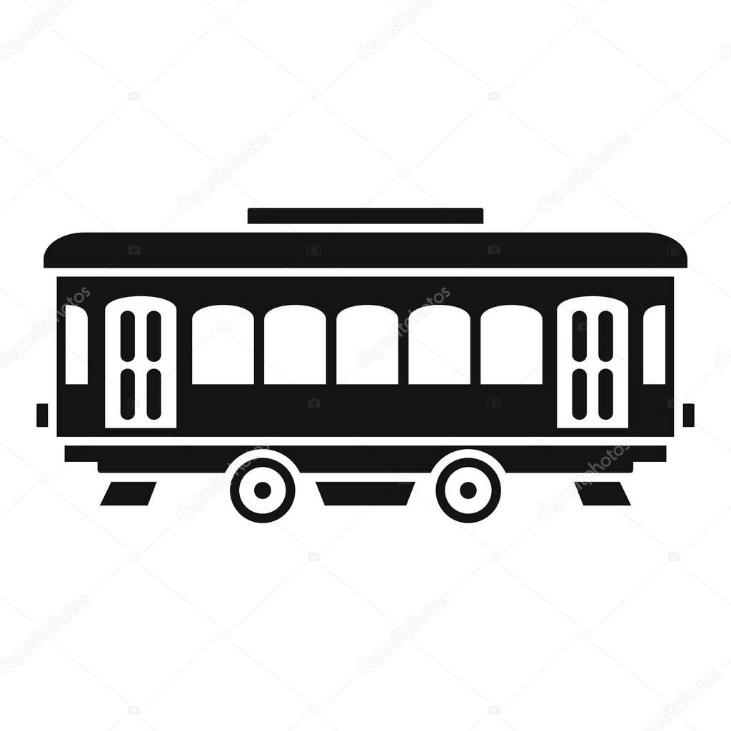 City old tram icon, simple style
