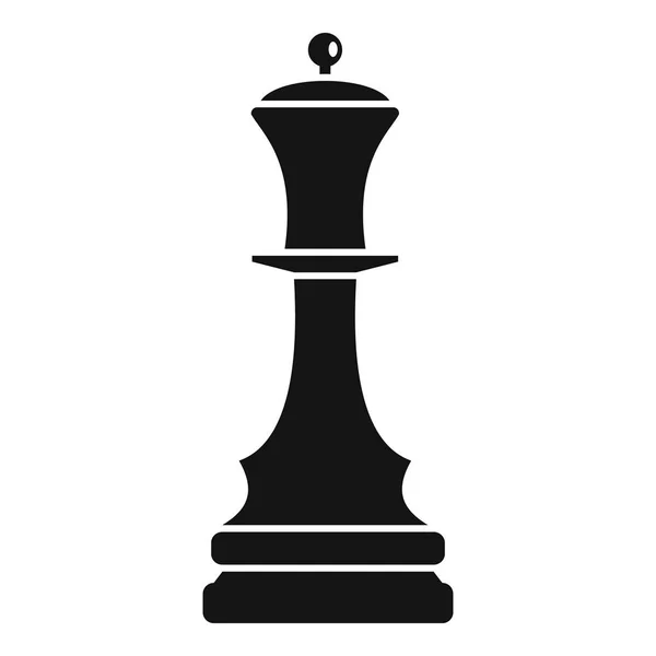 Černá královna šachy ikona, jednoduchý styl — Stockový vektor