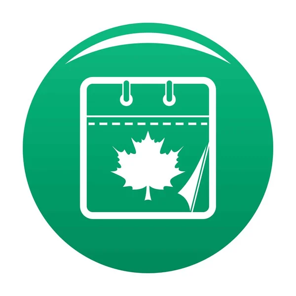 Calendar autumn icon vector green — Stock Vector