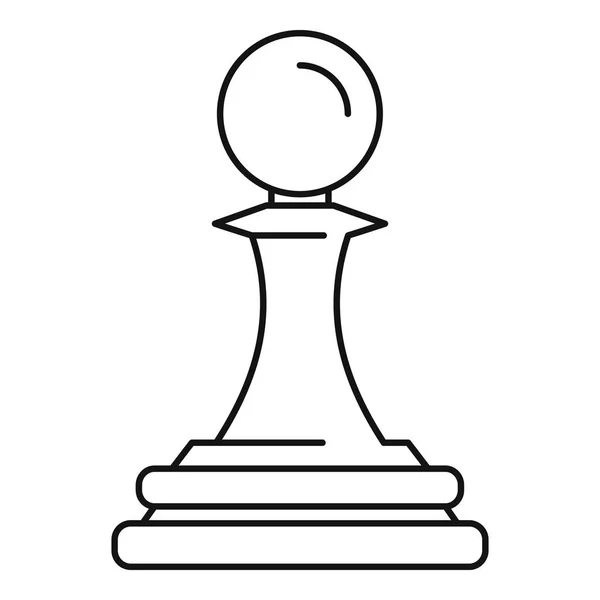 Значок "белая пешка", стиль контура — стоковый вектор