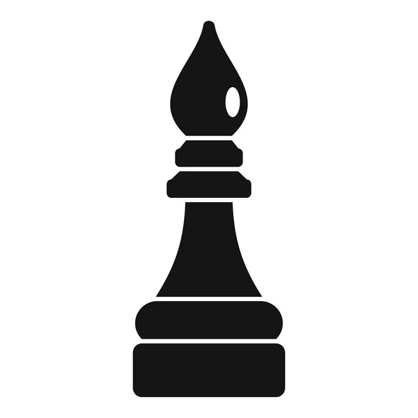 Zwarte bisschop stuk pictogram, eenvoudige stijl — Stockvector