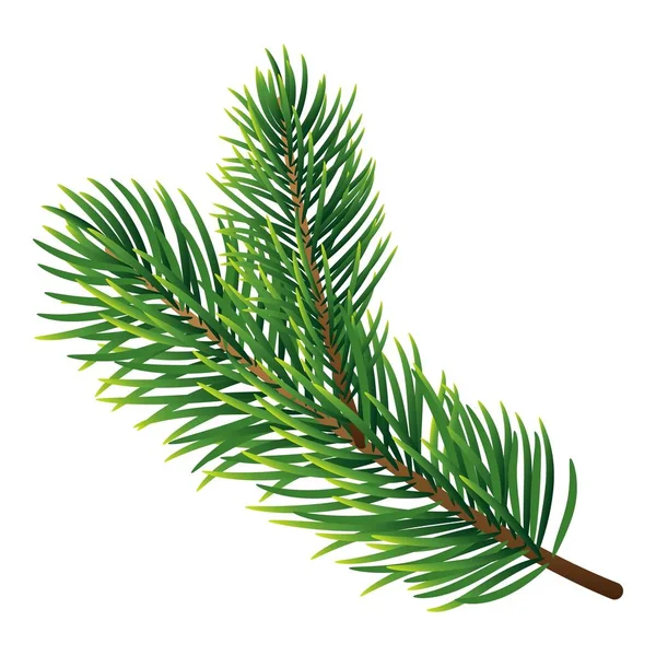 Pine tree branch icon, realistic style — Stock Vector