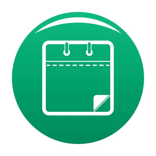 Calendario limpio icono vector verde — Vector de stock