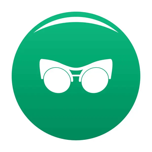 Svarta glasögon ikonen vektor grön — Stock vektor