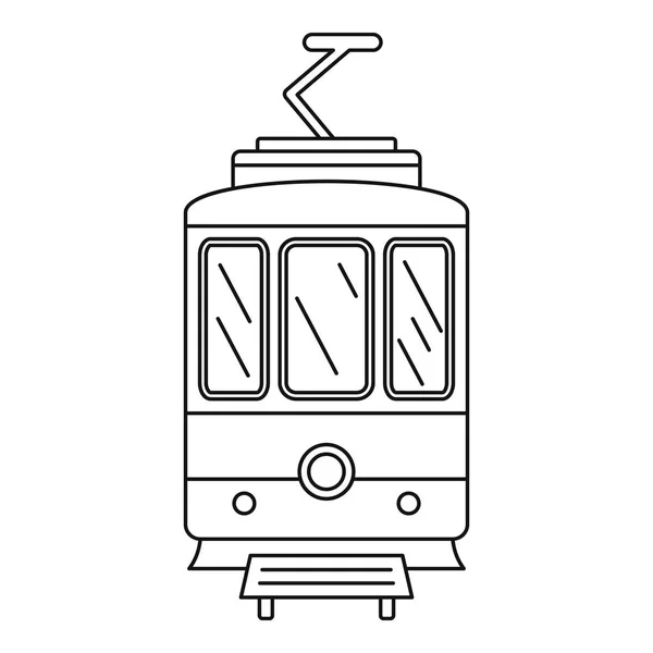 Icono de tranvía de la ciudad, estilo de esquema — Archivo Imágenes Vectoriales