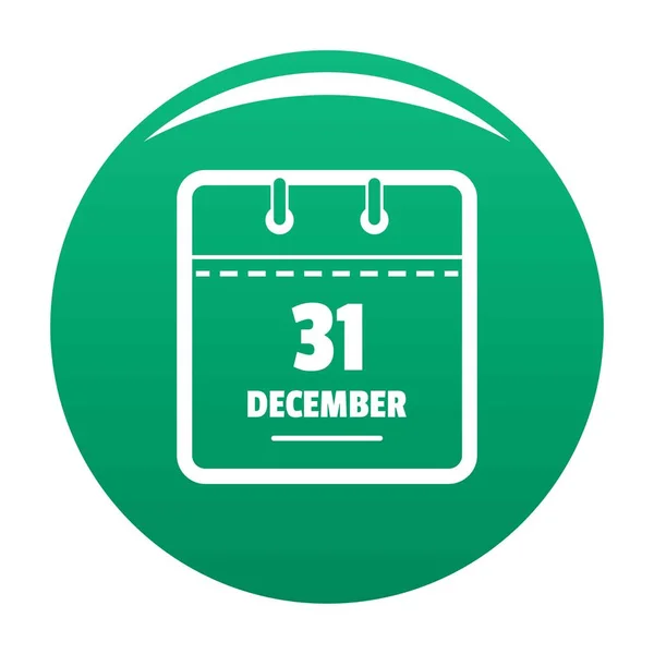 Kalender trettio första december ikonen vektor grön — Stock vektor