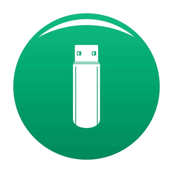 Grande flash drive ícone vetor verde — Vetor de Stock
