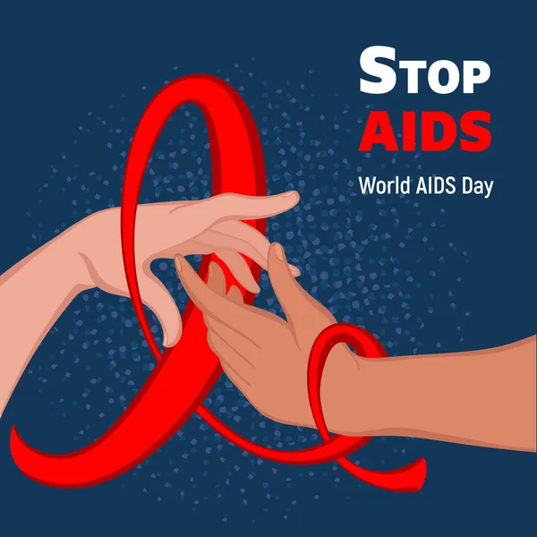 Stoppa Aids konceptet bakgrund, tecknad stil — Stock vektor