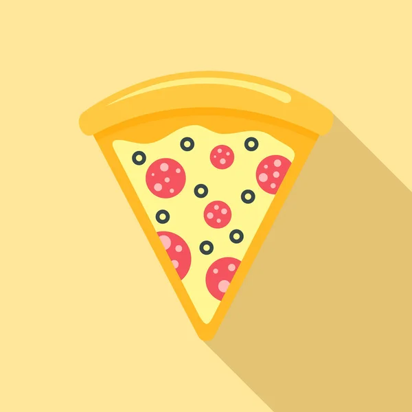 Pizzascheiben-Ikone, flacher Stil — Stockvektor
