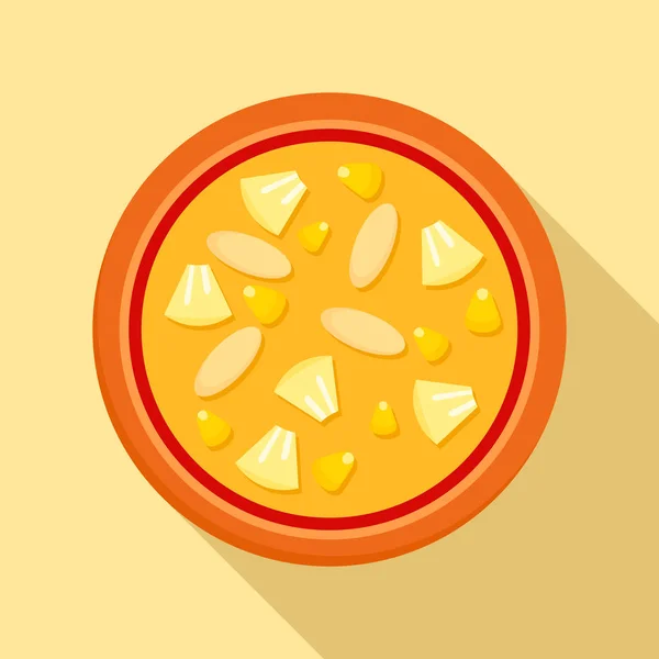 Vegan pizza pictogram, vlakke stijl — Stockvector