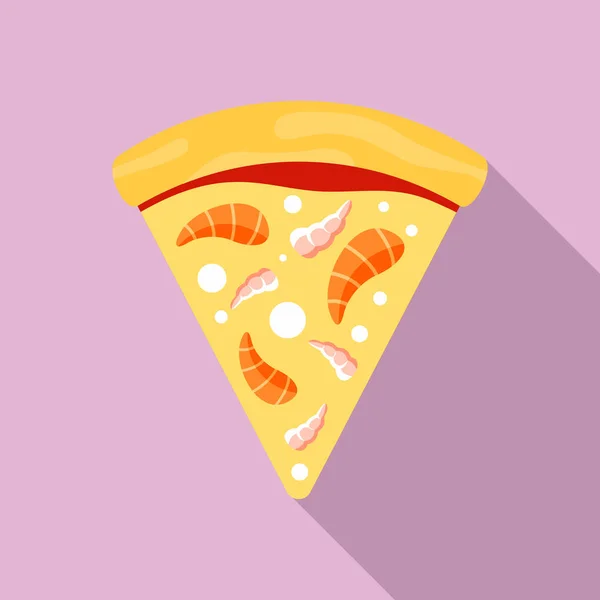 Sea food pizza icon, flat style