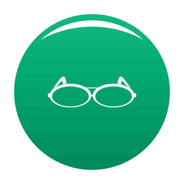 Kulaté brýle ikonu vektorové zelená — Stockový vektor