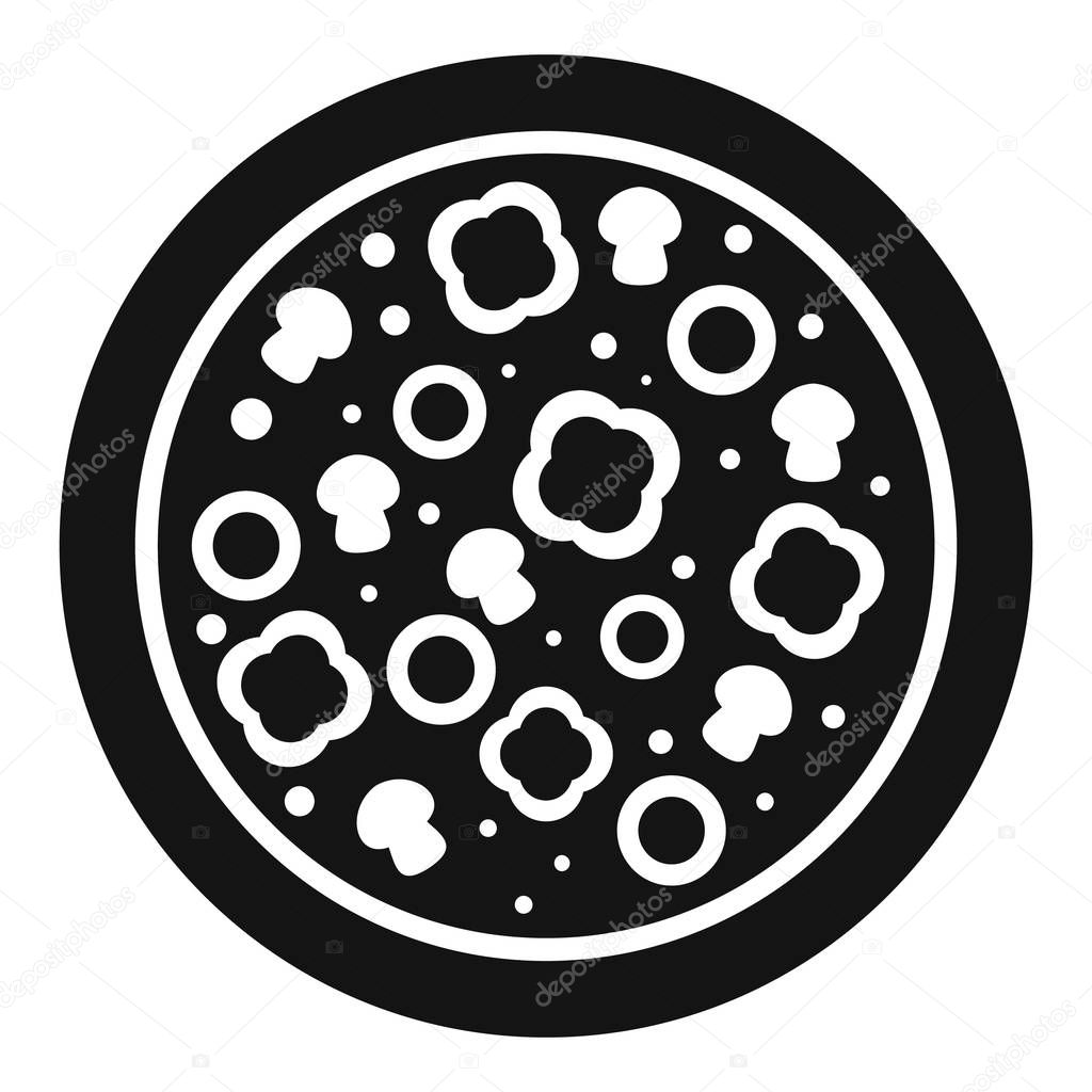 Vegetarian pizza icon, simple style