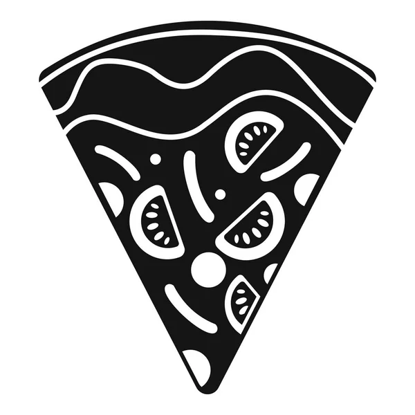 Φέτα μοτσαρέλα πίτσα εικονίδιο, απλό στυλ — Διανυσματικό Αρχείο