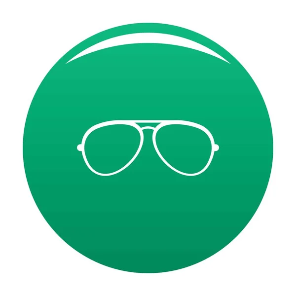 Oval eyeglasses icon vector green — Stock Vector