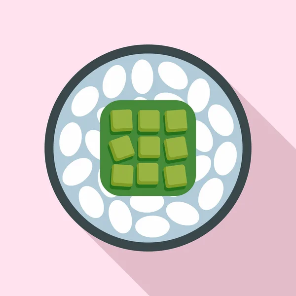 Icono de sushi de arroz, estilo plano — Vector de stock