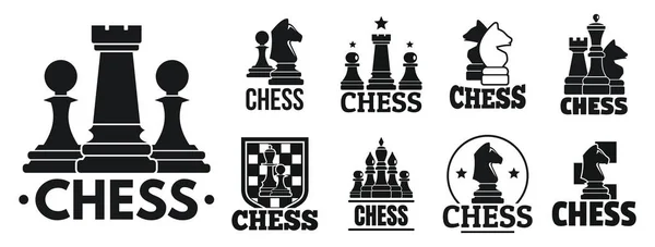 Logem hry šachy, jednoduchý styl — Stockový vektor