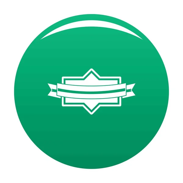 Ícone de fita de distintivo vetor verde — Vetor de Stock