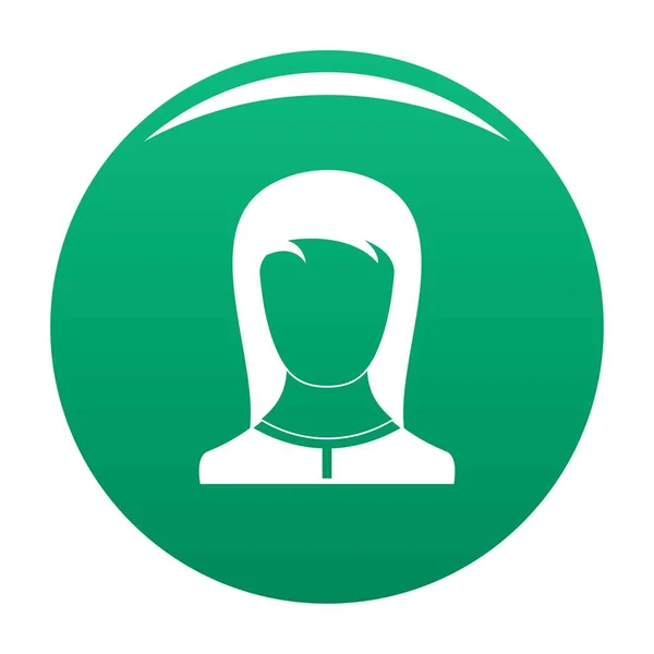 Legjobb női avatar ikon vektor zöld — Stock Vector