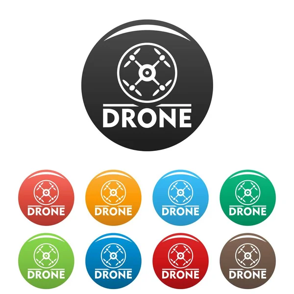 Drone pictogrammen kleur instellen — Stockvector