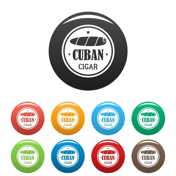 Original kubanische Zigarrensymbole setzen Farbe — Stockvektor