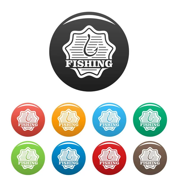 Класичні значки рибальського гачка встановити колір — стоковий вектор