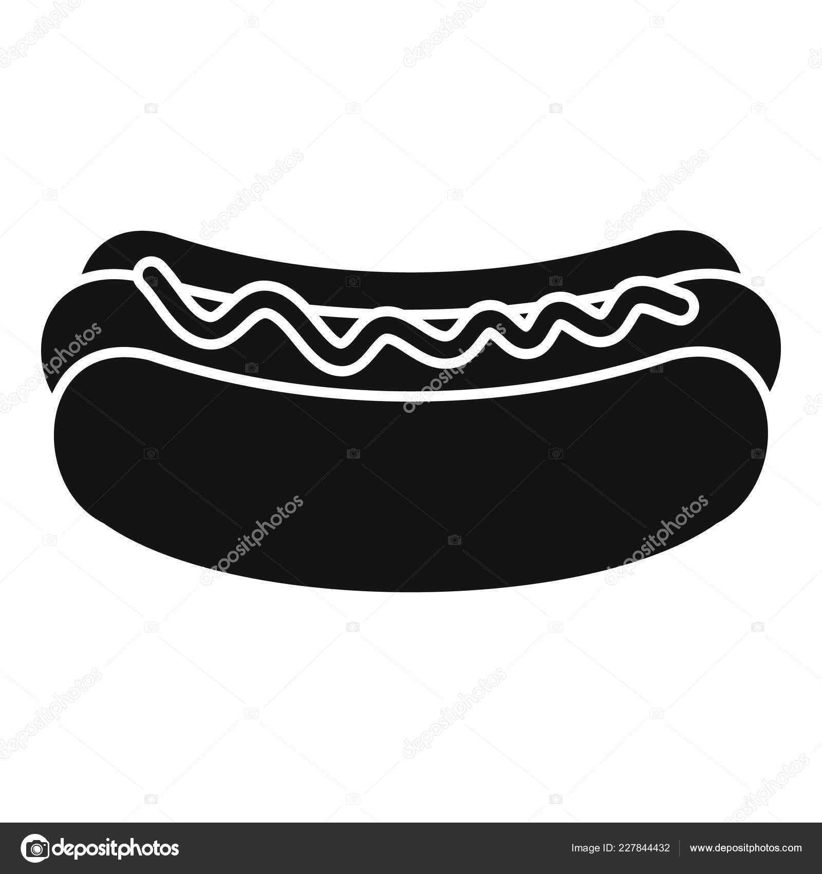 Hot Dog Isolated Icon On White Background Stock Illustration