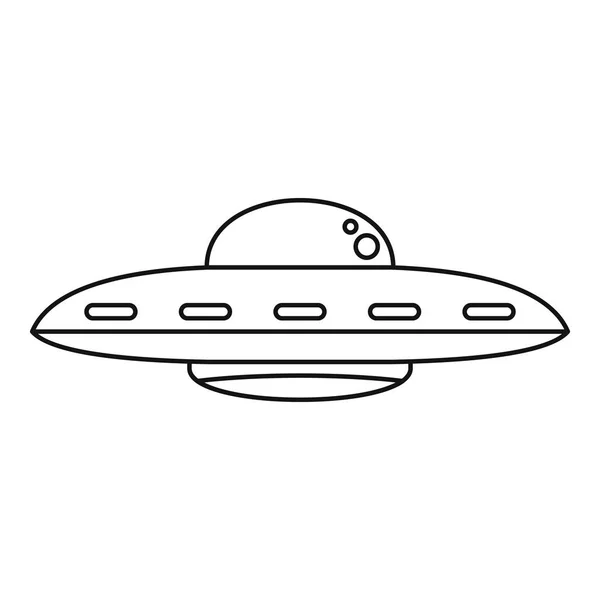 Icono Cósmico Nave Ovni Esquema Ufo Nave Cósmica Icono Vector — Vector de stock