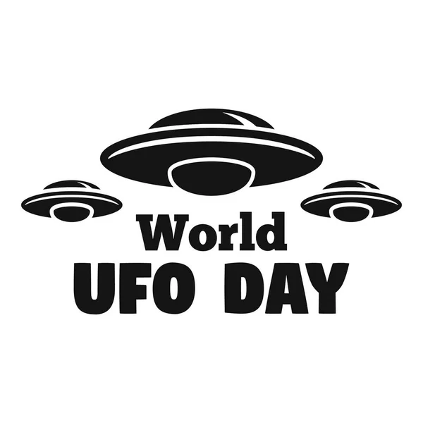 세계 ufo의 날 로고, 간단한 스타일 — 스톡 벡터