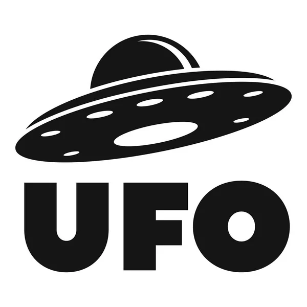 UFO schip logo, eenvoudige stijl — Stockvector