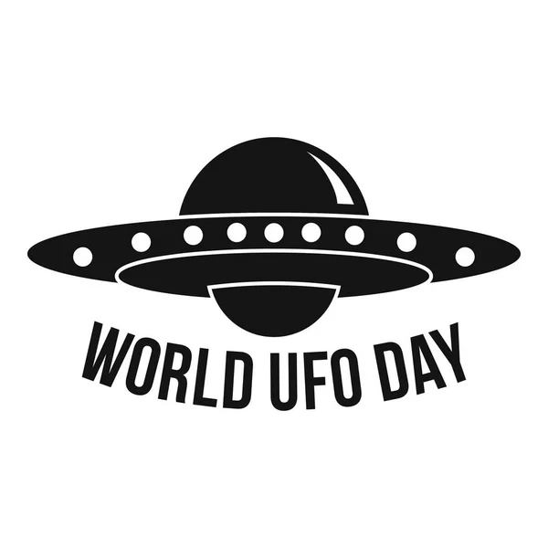 글로벌 ufo의 날 로고, 간단한 스타일 — 스톡 벡터