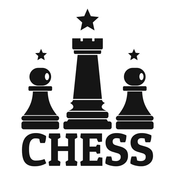 国际象棋解决游戏徽标, 简单的风格 — 图库矢量图片