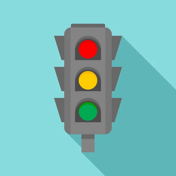 Közúti közlekedési lámpák ikon, lapos stílusú cross — Stock Vector