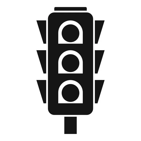 道路交叉红绿灯图标, 简单的风格 — 图库矢量图片