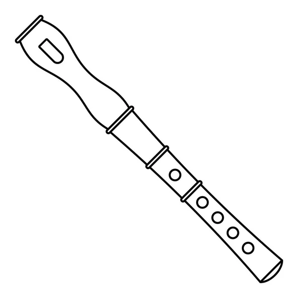 Ref. Flute instrument icon, outline style — стоковый вектор