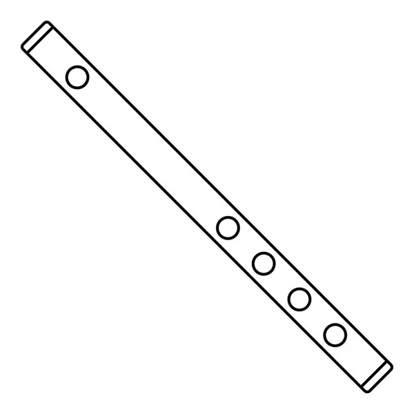 Houten fluit pictogram, Kaderstijl — Stockvector