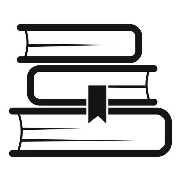 Book stack icon, simple style — Stock Vector