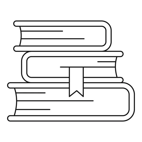 Buchstapel-Symbol, Umrissstil — Stockvektor
