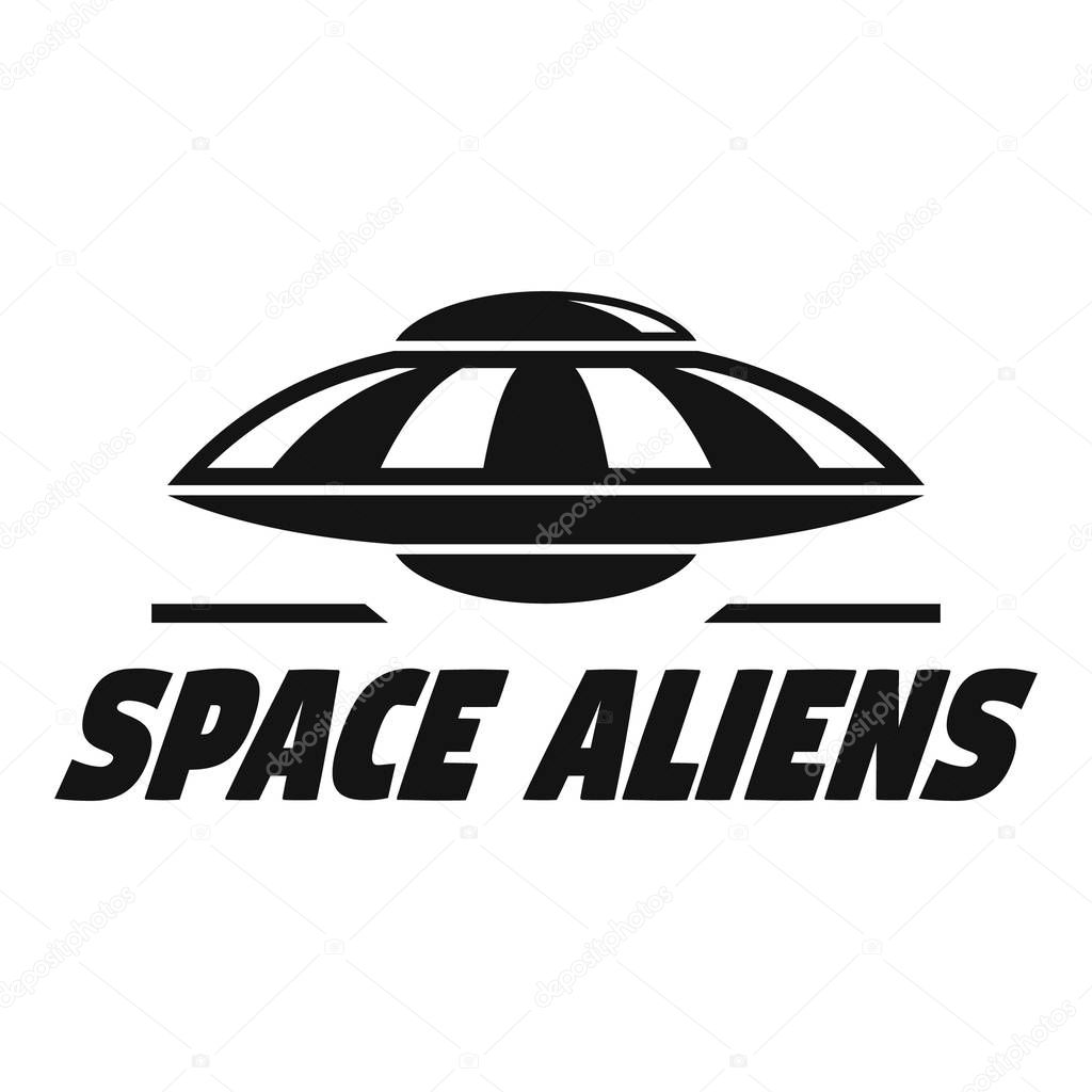 Space aliens logo. Simple illustration of space aliens vector logo for web design isolated on white background