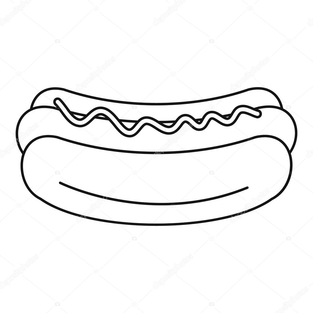 Hot dog icon, outline style
