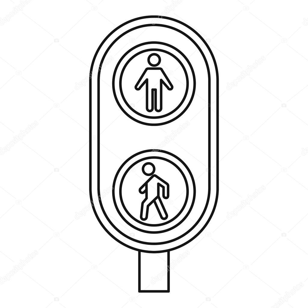City pedestrian traffic lights icon, outline style