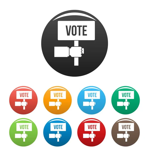 Głosowania, że kandydat transparent ikony Ustaw kolor — Wektor stockowy