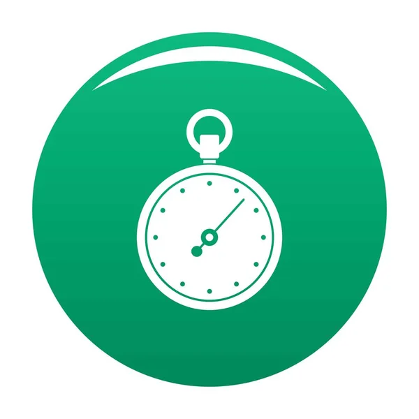 Stopwatch icon vector green — Stock Vector