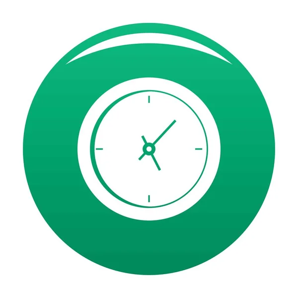 時計の最小限のアイコン ベクトル緑 — ストックベクタ
