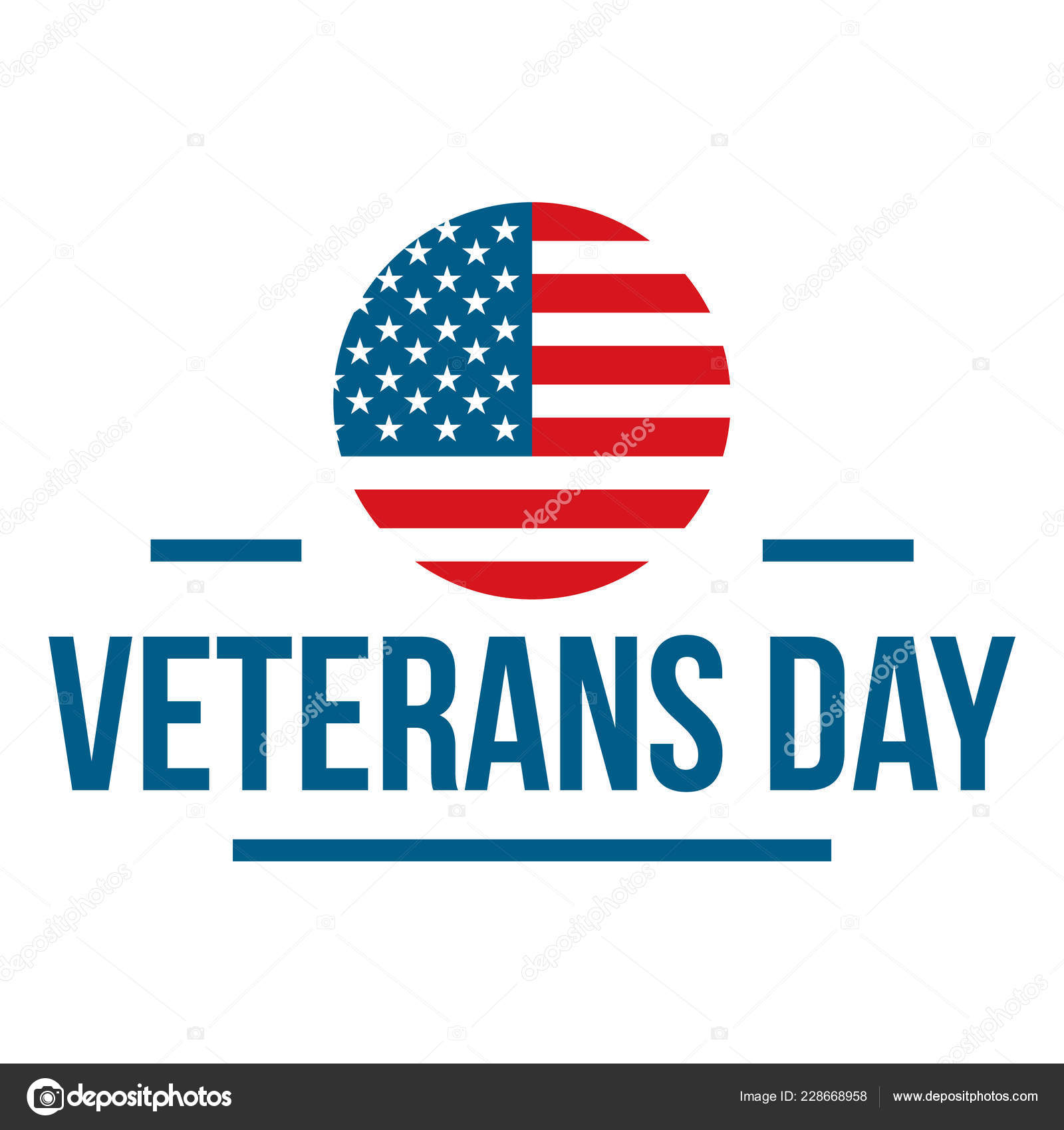 Download Us veterans day logo, flat style — Stock Vector © anatolir ...