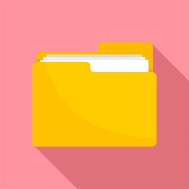 File folder icon, flat style clipart
